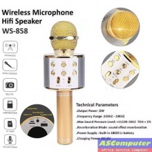 Microphone Karaoké Sans Fil Bluetooth WS-858 GOLD