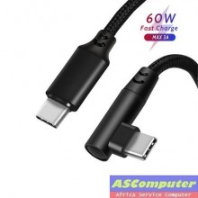 Câble USB Type-C Vers USB-C Coudé 90°/3A 60W Charge Rapide & transfer des données