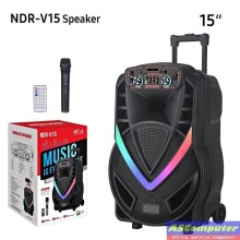 Haut-parleur Bluetooth NDR V15 karaoké avec micro sans fil télécommande, caisson de basses de fête,1500W,15 pouces,40W