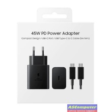 Adaptateur Super chargeur 45W, câble PD (Type c vers Type c) Noir/compatible avec Galaxy Z Flip Fold 3 S20 S21