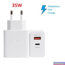 Tête Super Fast Charge Adaptable 35W-Note10 S22 5g Z Flip A72