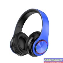 Casque Bluetooth B39 sans fil pliable, RGB, Carte TF, Bluetooth 5.0, stéréo, basses puissantes, Bleu