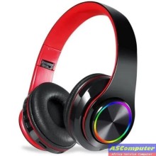 Casque Bluetooth B39 sans fil pliable, RGB, Carte TF, Bluetooth 5.0, stéréo, basses puissantes, Noir & Rouge
