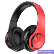 Casque Bluetooth B39 sans fil pliable, RGB, Carte TF, Bluetooth 5.0, stéréo, basses puissantes, Rouge & Noir