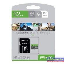 CARTE MÉMOIRE MICRO-SD PNY 32Go ELITE CLASS 10-100MB/S