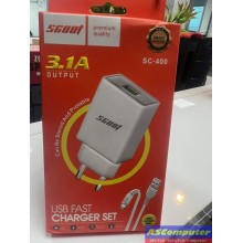 Chargeur SCOOT SC-400 - 3.1A Avec Câble Micro USB