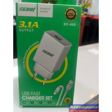 Chargeur SCOOT SC-400 - 3.1A Avec Câble Type-C