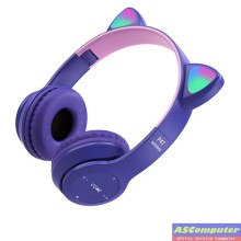 CASQUE BLUETOOTH P47M CAT MAUVE (RGB 7 COULEURS)