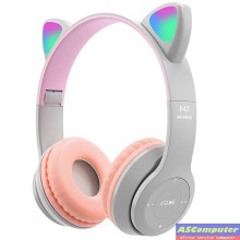 CASQUE BLUETOOTH P47M CAT GRIS (RGB 7 COULEURS)