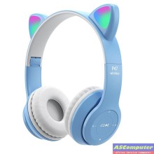 CASQUE BLUETOOTH P47M CAT BLEU CIEL (RGB 7 COULEURS)