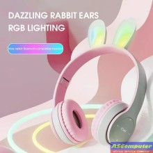 CASQUE BLUETOOTH P47R LAPIN GRIS (RGB 7 COULEURS)