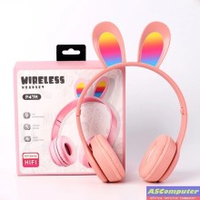 CASQUE BLUETOOTH P47R LAPIN ROSE (RGB 7 COULEURS)