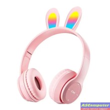 CASQUE BLUETOOTH P47R LAPIN ROSE (RGB 7 COULEURS)