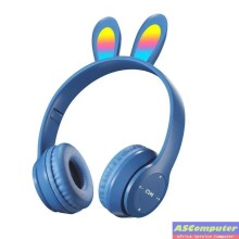 CASQUE BLUETOOTH P47R LAPIN BLEU (RGB 7 COULEURS)