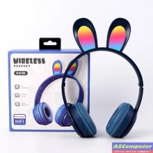 CASQUE BLUETOOTH P47R LAPIN BLEU (RGB 7 COULEURS)