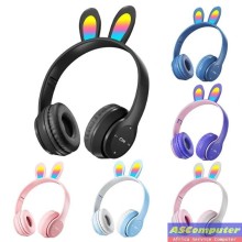 CASQUE BLUETOOTH P47R LAPIN NOIR (RGB 7 COULEURS)